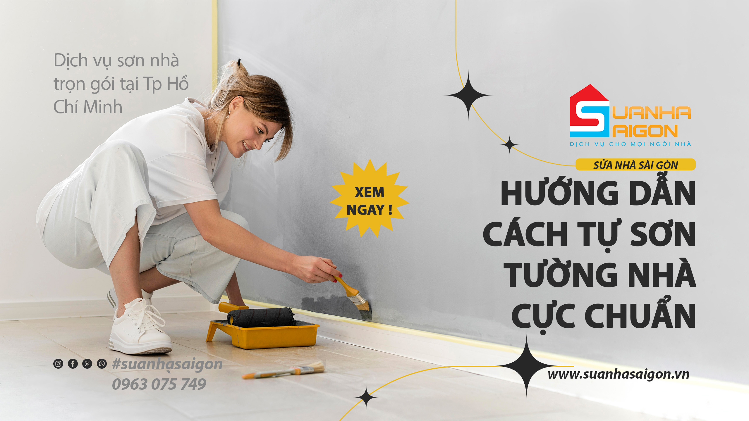 Hướng dẫn cách tự sơn tường nhà cực chuẩn - Sửa Nhà Sài Gòn